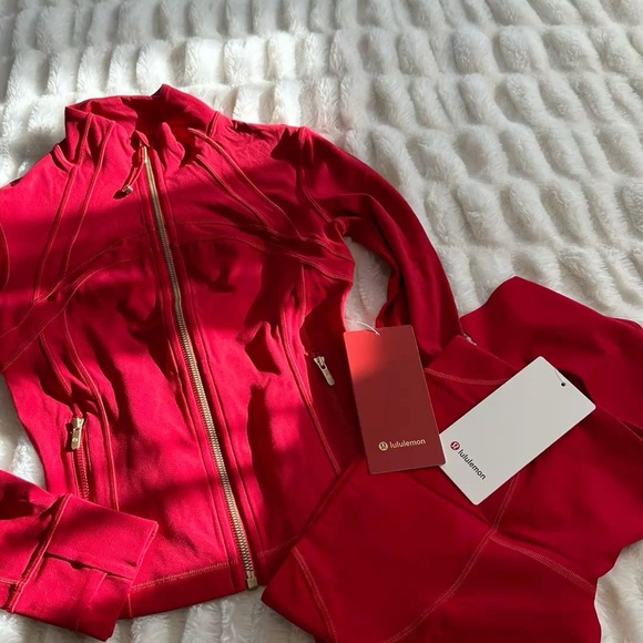 Jackets & Blazers - Lululemon Red Jacket and Pants Set